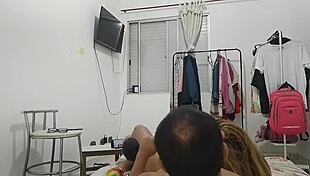 bareback pounding fills her pussy with hot cum milk