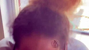 Lightskin Ebony Stepsis Sucks By Window, Boyfriend Watches Cum Facial Blast!