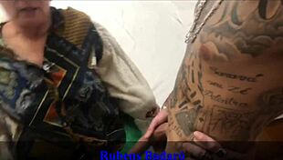 Latina Milf Rides Enteado's Monster Cock Doggystyle After Bath Peek in Sheer Red