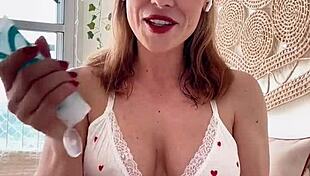brazilian milf in lingerie guides your jerk off with big tits toy tease