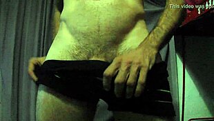 Mature man strokes monster cock to cum