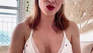 brazilian milf in lingerie guides your jerk off with big tits toy tease