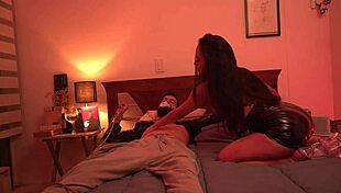 latina bound in classroom for master's bdsm domination lesson