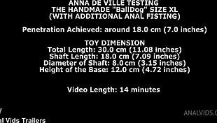 anna de ville's narrow ass destroyed by handmade balldog xl with deep anal fisting gaping