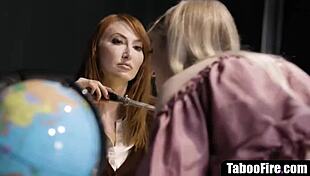 My milf teacher convinced stepmom and stepdaughter for hot threesome