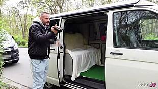 German Curvy Mature Wife Kathy Big Natural Tits Deepthroat Casting Fuck Bus Street