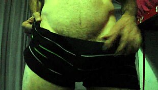 Mature man strokes monster cock to cum