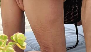 mature amateurs banging hot in the garden 😈🌳