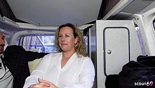 German Curvy Mature Wife Kathy Big Natural Tits Deepthroat Casting Fuck Bus Street