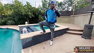 redhead cougar peaches rides rome major's big black cock wetting her milf pussy