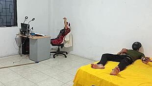 Step sister lounges as i jerk off right for her eyes