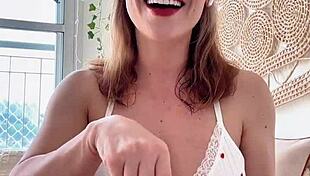 brazilian milf in lingerie guides your jerk off with big tits toy tease