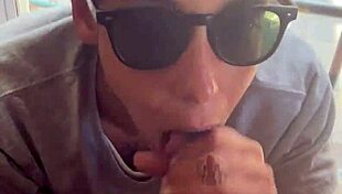 Lightskin Ebony Stepsis Sucks By Window, Boyfriend Watches Cum Facial Blast!