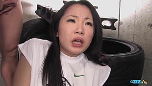 Beautiful young angel with big clit and puffy nipples gets rough doggystyle pounding