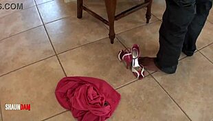 Barbi's soft feet meet massive black cock thrill