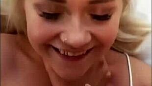 Blonde teen shakes squirting orgasm