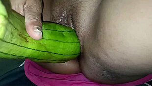 SHAVED PUSSY STUFFED WITH FRUIT TILL WET ORGASMS EXPLODE