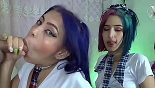 College Sluts Deepthroat and Swallow Dirty Sloppy Group Cock Loads