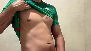 Mexican Soccer Player Jerks Off in Gym Bathroom
