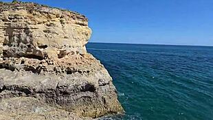 brazilian damiana flashes curvy ass in portuguese cave