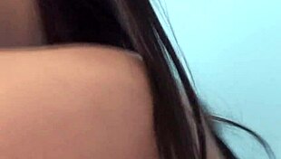 brunette teen fingers ass masturbates then anal fucks kitchen