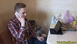 Tricked girlfriend bound bent over for hard pussy doggystyle pounding