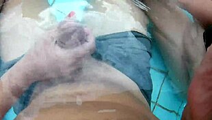 me n my buddy lure curvy milf to pool for big cock threesome fun!