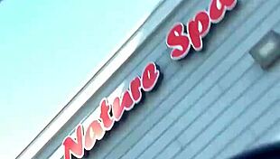 😈 asian mamasan squirts hard in parlor, cum everywhere from doggy pounding!