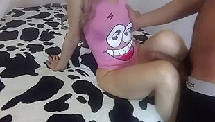 Horny Latina teen stepsis teases with shaved pussy but denies creampie entry