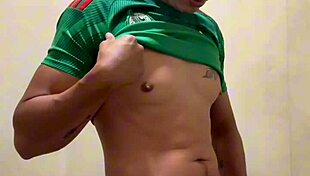 Mexican Soccer Player Jerks Off in Gym Bathroom