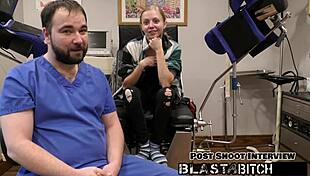 Ava Siren spreads wide as her shaved pussy takes hard fucking and cum blast close up.