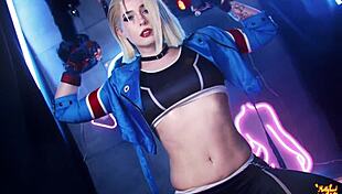 mollyredwolf as cammy white slurps balls licks oiled tits through gloryhole for creampie facial finish