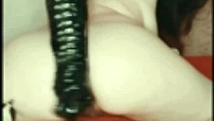 Redhead vintage whore gloves her ass deep!