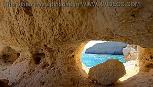 brazilian damiana flashes curvy ass in portuguese cave