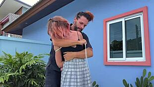 Stroke her filthy outdoor socks hard now!