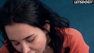 Skinny Freya Dee Spooning Fucks Monster Cock Roommate in Hostel Dorm