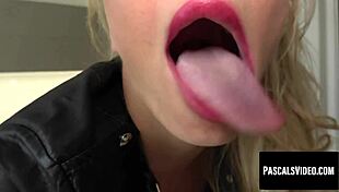 Victoria pure nasty sub tongue out for cum dick booty call