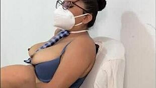 60-Year-Old Stepmom in Student Uniform Begs for Fetish Sex!