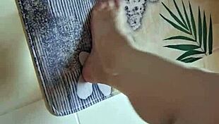 dirty chubby feet washed in bathtub 🦶🛁💦