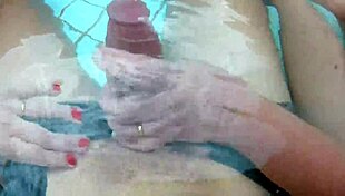 me n my buddy lure curvy milf to pool for big cock threesome fun!