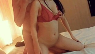 Red sexy lingerie big tits beauty rides back cowgirl homemade amateur