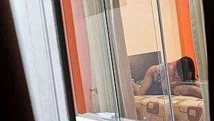 Cute Mexican Nurse Miranda Rides Lover Window Wide Open