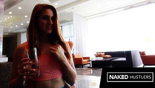 🔥 whoa redhead pawg spots shiny black cock and rides it deep!