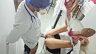 Taboo stepmom fucked by gyno doctor beside stepdaughter