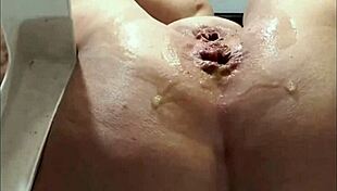 bbw anal slut in lingerie strips panties undresses and masturbates fat ass with dildo pov