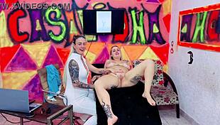 brazilian babe tattoos her pink pussy but studs can't resist licking banging her tight hole