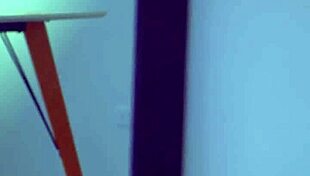 table corner slides deep into hot pussy for intense fun