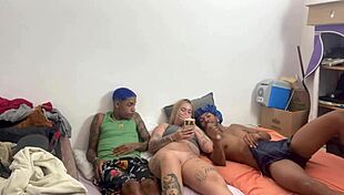 Skinny latina teen joins friend for bahia shower party anal doggystyle fucking suruba