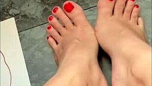 Huge giantess milf feet covered in cum ready to stomp your slave face