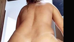 bbw anal slut in lingerie strips panties undresses and masturbates fat ass with dildo pov